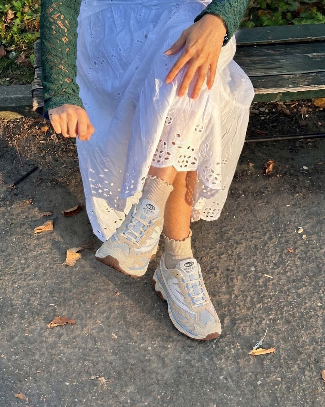 Sneakers vegan Dragonfly - Beige &amp; White - Corn