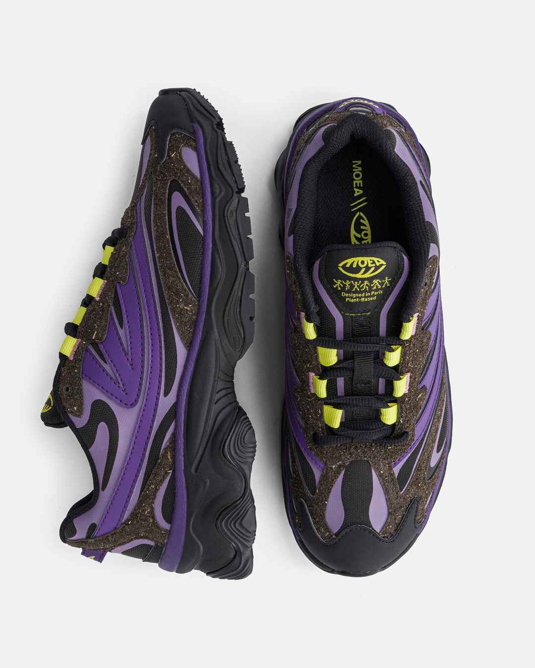 Sneakers vegan Dragonfly - Black &amp; Purple - Seaweed