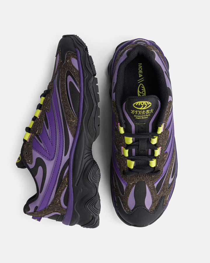 Sneakers vegan Dragonfly - Black &amp; Purple - Seaweed
