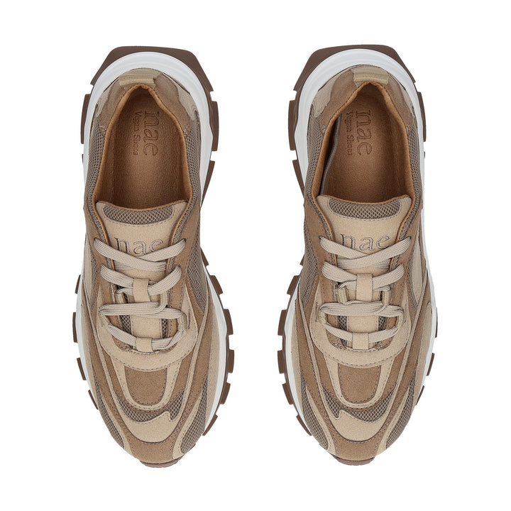 NAE Vegan Sneakers Unisex Chunky Sole Recycled Lightweight Breathable Brown US 5-12