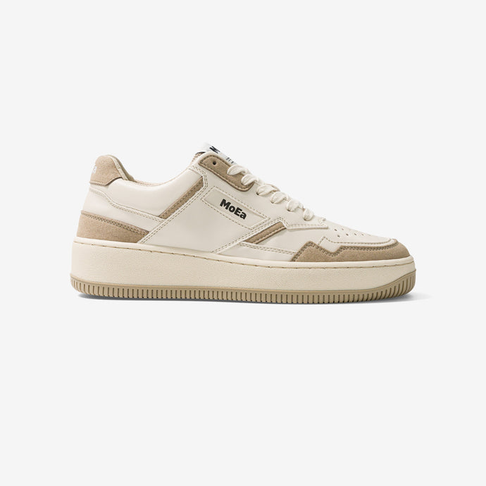 sneakers en cuir vegan beige
