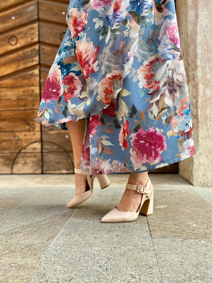 Chaussures à Talons à bout pointu en cuir  Vegan Nude
