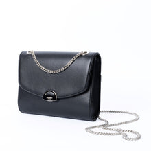 Load image into Gallery viewer, Mini Paname Noir – sac à main vegan avec chaîne en laiton finition nickel vernis