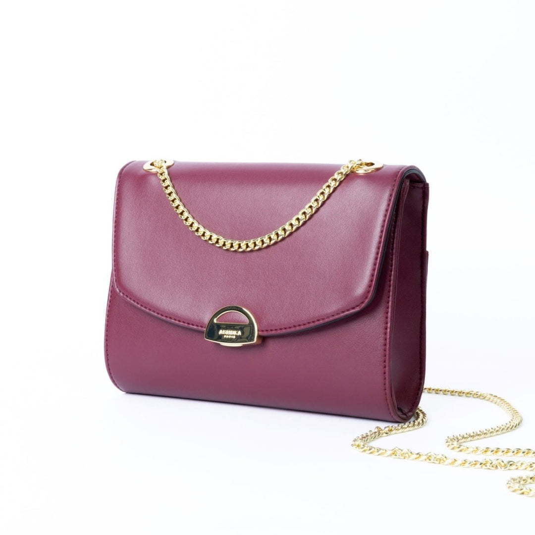 Sac Mini Paname Bordeaux – sac vegan écoresponsable avec chaîne en laiton