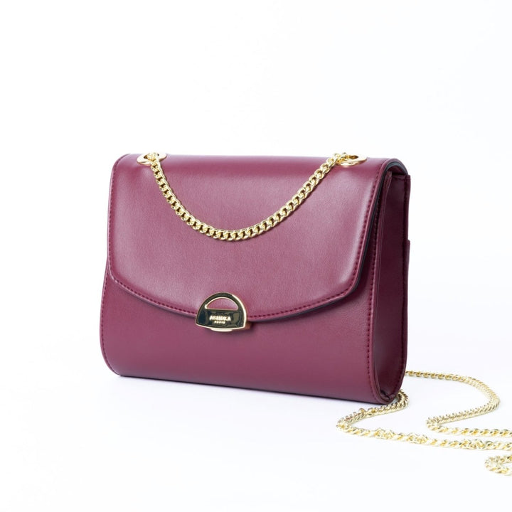 Sac Mini Paname Bordeaux – sac vegan écoresponsable avec chaîne en laiton