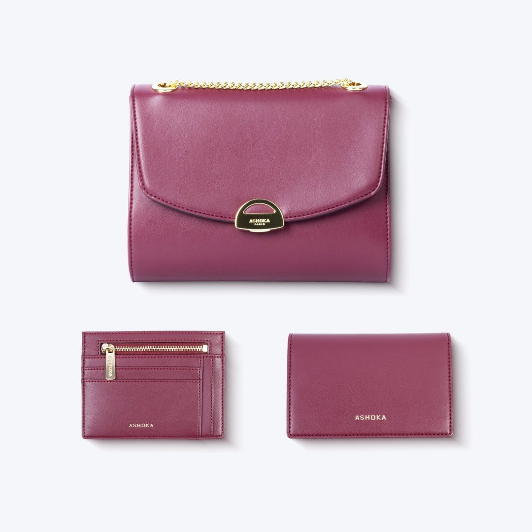 Mini Paname Bordeaux – sac vegan assorti à ses accessoires écoresponsables
