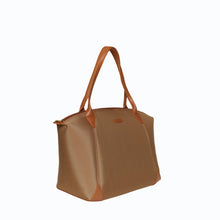 Charger l&#39;image dans la galerie, Sac vegan pour femme Journey Kromatik Apple Skin et Nylon recyclé caramel, sans cuir, éthique, écoresponsable, écologique, recyclé et sans cruauté