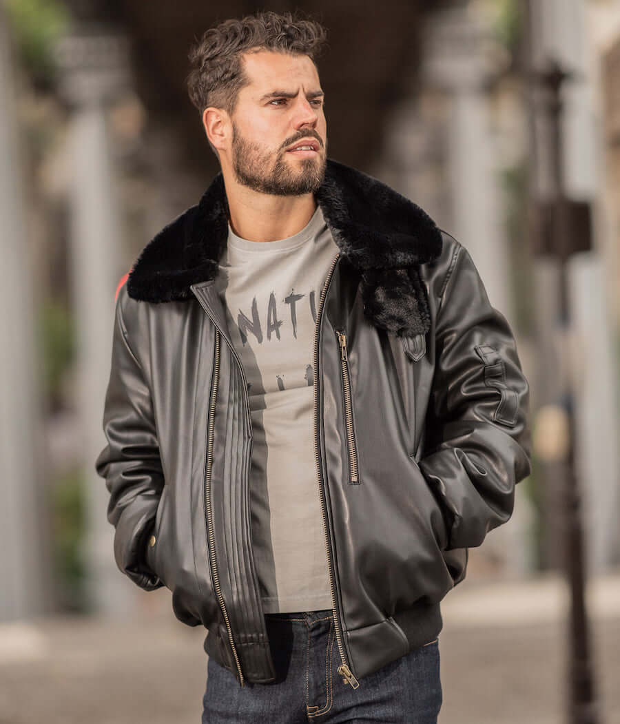 Blouson Aviateur Universitaire Homme - Style Varsity/letterman - En Laine Et Similicuir - Coupe Ajustée, Nombreuses Tailles (XXS à 3XL) - 8