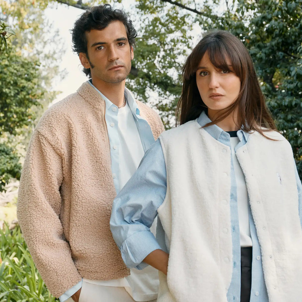 Veste polaire Sherpa Camel en matière recyclée vegan