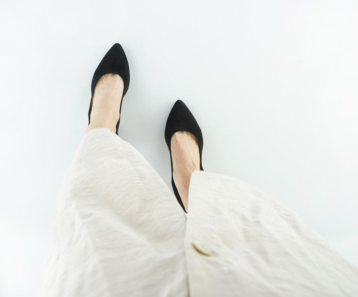 chaussures à talons vegan noir à bout pointu