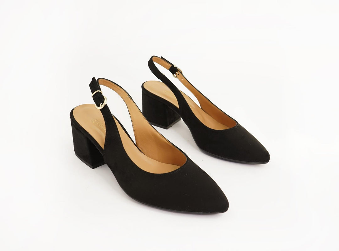 chaussures à talons vegan noir à bout pointu