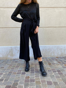 bottines noire à lacet en cuir vegan