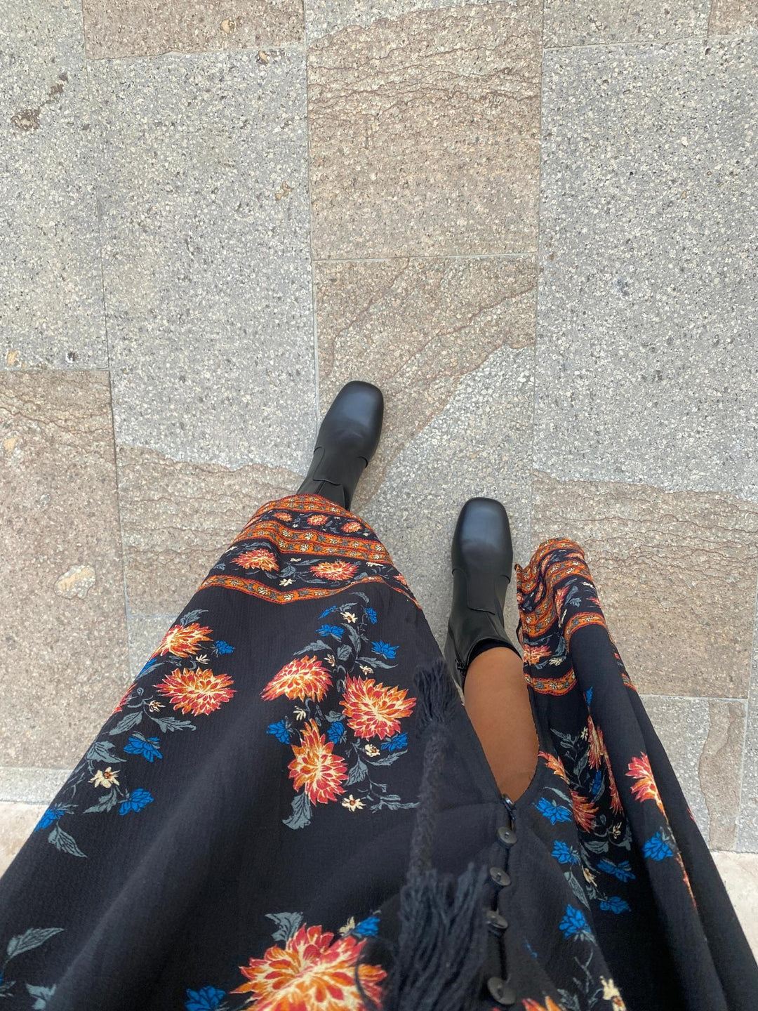 bottines noires vegan style vintage années 70