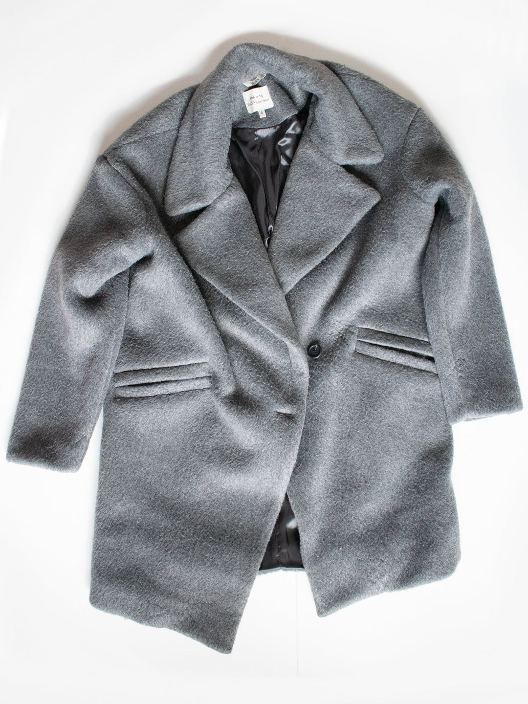 manteau vegan oversized gris