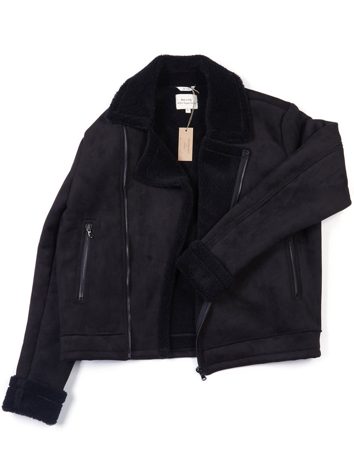 blouson aviateur vegan fourré