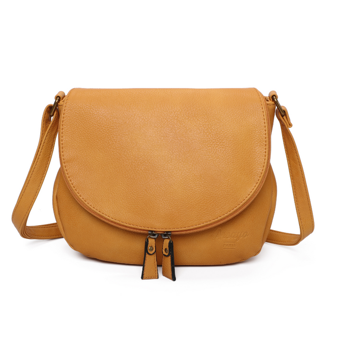 Sac vegane besace Arsayo Jaune moutarde