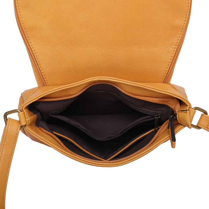 Sac vegane besace Arsayo Jaune moutarde