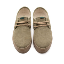 Charger l&#39;image dans la galerie, Vegan shoe of organic cotton and jute kaki - VESICA PISCIS FOOTWEAR