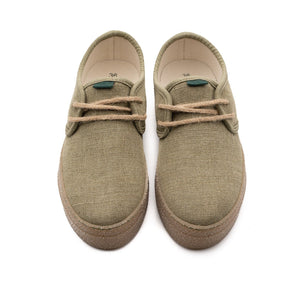 Vegan shoe of organic cotton and jute kaki - VESICA PISCIS FOOTWEAR