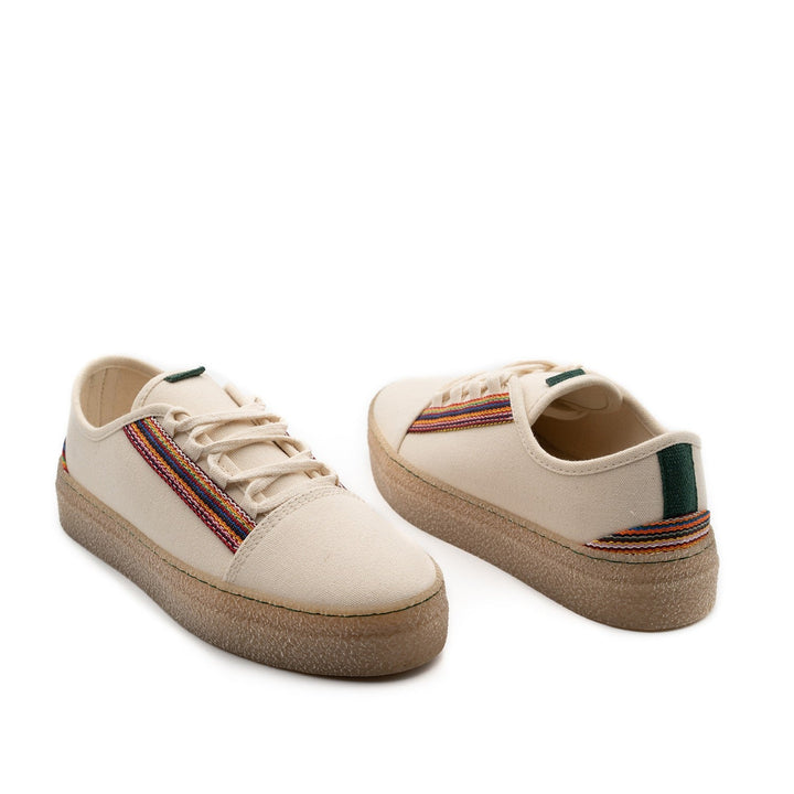 Vegan shoe of recycled cotton off white shanti - VESICA PISCIS FOOTWEAR