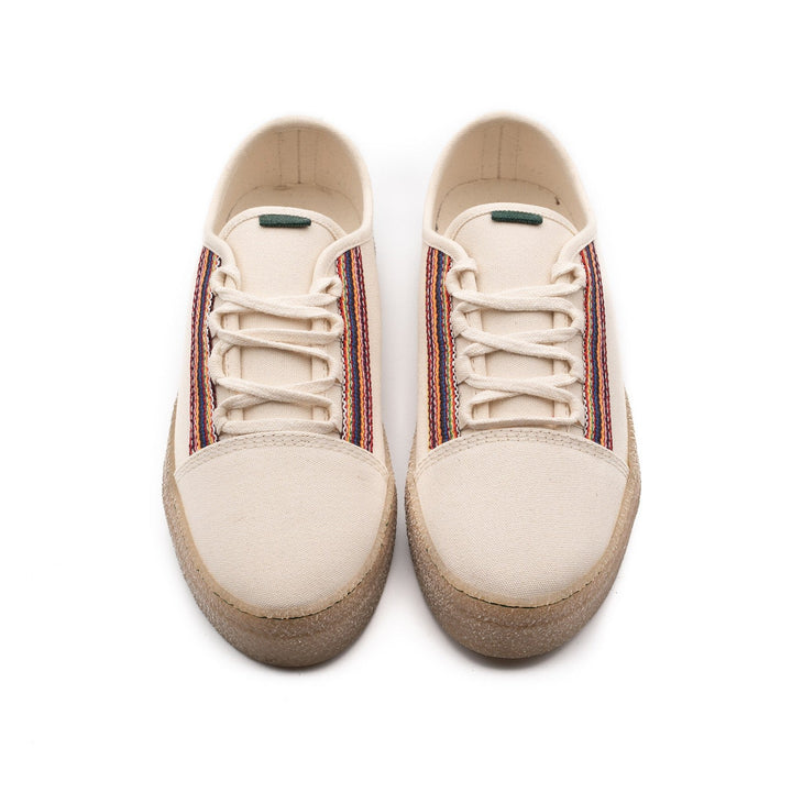 Vegan shoe of recycled cotton off white shanti - VESICA PISCIS FOOTWEAR