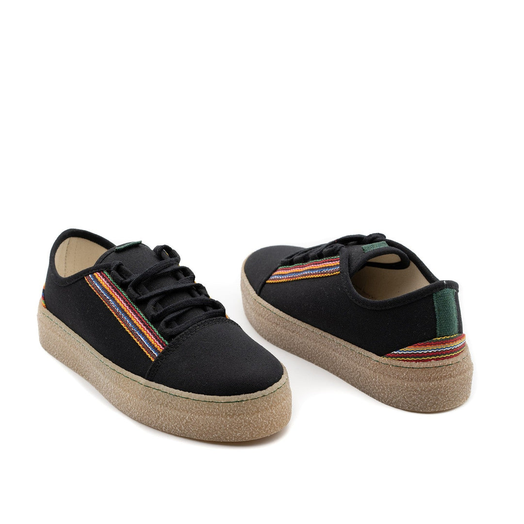 Vegan shoe of recycled cotton black shanti - VESICA PISCIS FOOTWEAR