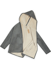 Load image into Gallery viewer, manteau daim vegan doublé shearling