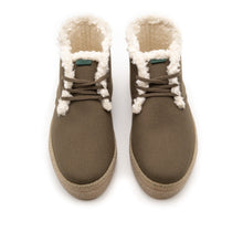 Load image into Gallery viewer, Vegan winter booty of recycled cotton khaki - VESICA PISCIS FOOTWEAR