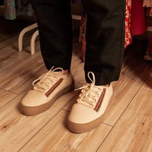 Charger l&#39;image dans la galerie, Vegan shoe of recycled cotton off white shanti - VESICA PISCIS FOOTWEAR
