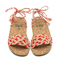 Load image into Gallery viewer, RECYCLED SANDAL OF CORK AND JUTE RED - VESICA PISCIS FOOTWEAR