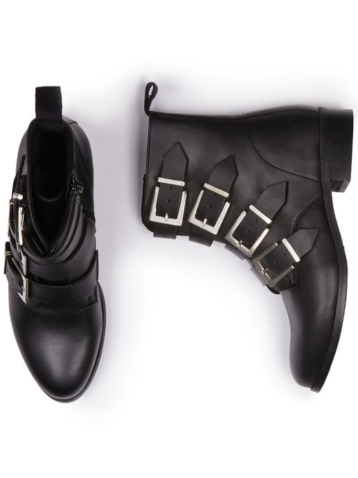 Vegan Women's 4 Strap Biker Boots | Will's Vegan Store