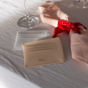 portefeuille cuir vegan de pomme couleur nude