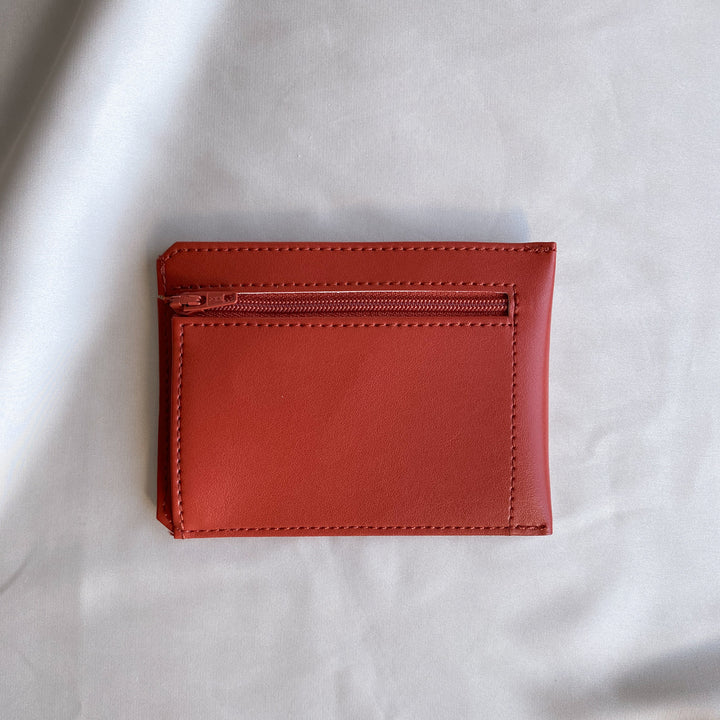 portefeuille vegan couleur terracotta