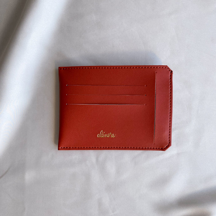 portefeuille vegan couleur terracotta