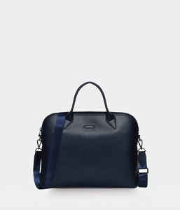 Porte-documents similicuir vegan pour homme et femme City Apple Skin bleu marine - sans cuir - éthique, écoresponsable, écologique, recyclé et sans cruauté.