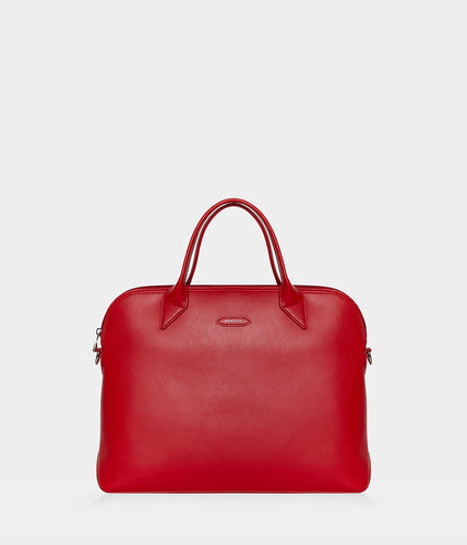 Porte-documents similicuir vegan pour femme City Apple Skin rouge, sans cuir, éthique, écoresponsable, écologique, recyclé et sans cruauté