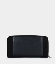 Load image into Gallery viewer, Portefeuille-Compagnon vegan Apple Skin Oxymore noir, Haute maroquinerie écoresponsable et végane