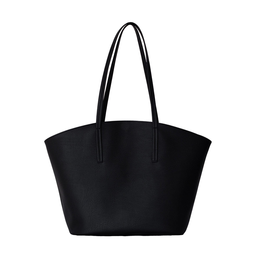 grand sac cabas noir en cuir vegan 