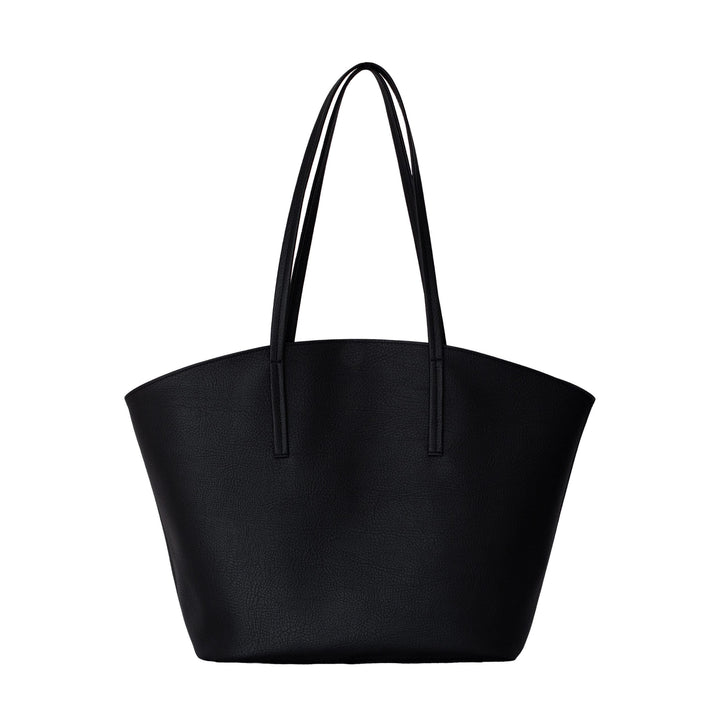 grand sac cabas noir en cuir vegan 