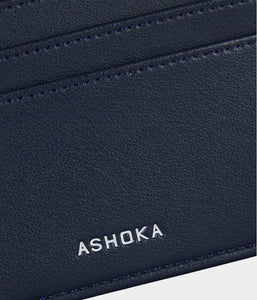 Apple Skin Navy Blue Zippered Card Holder