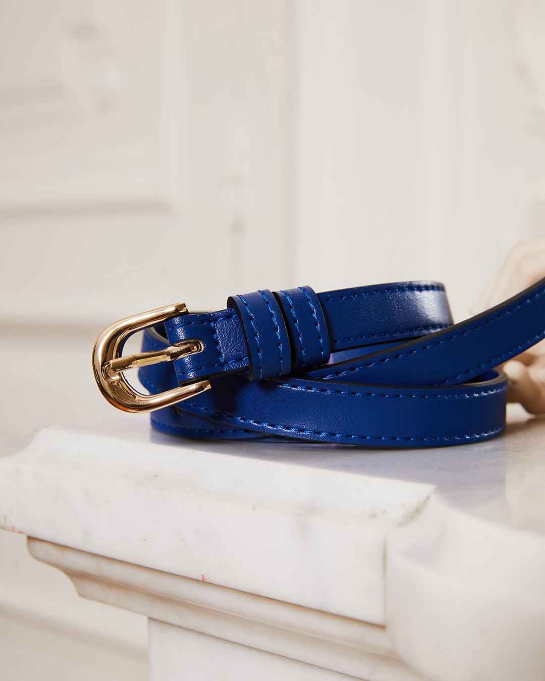 Ceinture Vegan pour Femme Apple Skin bleu electrique Zebra Vegan Shop