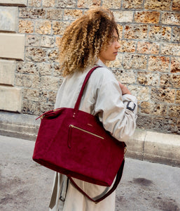 Sac Cabas Mia bordeaux vegan éthique et éco-responsable - Haute Maroquinerie vegan