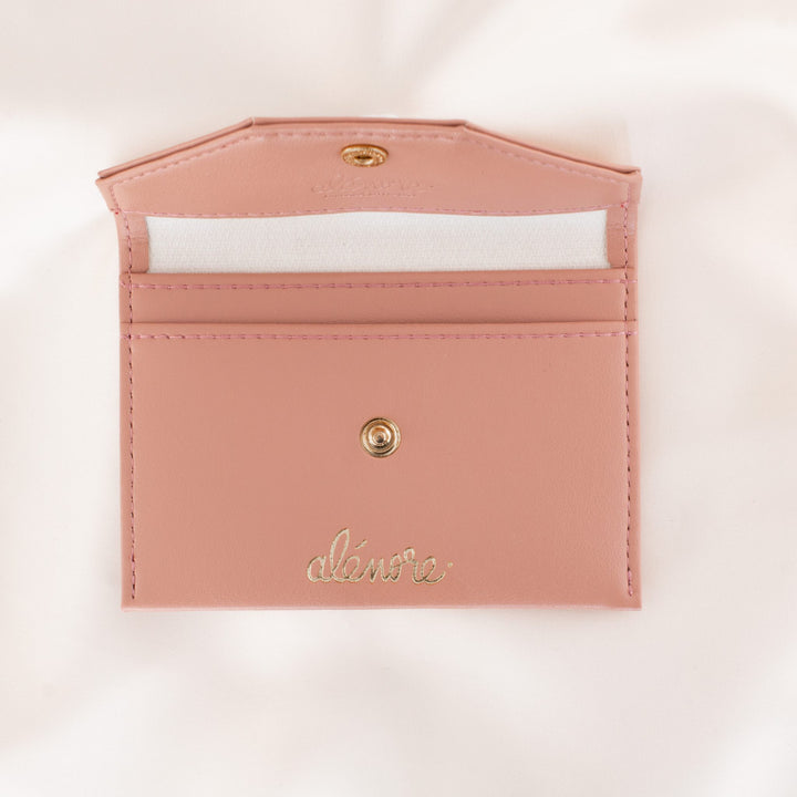 porte-cartes vegan apple skin rose