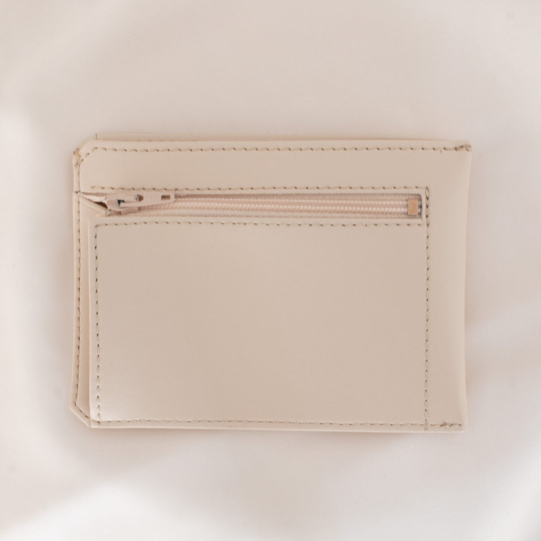 portefeuille cuir vegan de pomme couleur nude