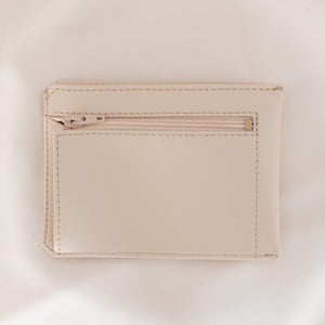 portefeuille cuir vegan de pomme couleur nude