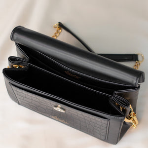 sac vegan en cuir de pomme noir marque française Alénore