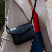 Charger l&#39;image dans la galerie, sac vegan en cuir de pomme noir marque française Alénore