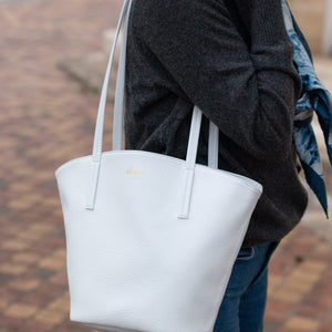 sac vegan forme cabas blanc