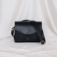 Charger l&#39;image dans la galerie, sac vegan en cuir de pomme noir marque française Alénore