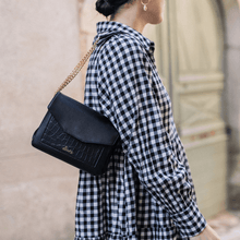 Charger l&#39;image dans la galerie, sac vegan en cuir de pomme noir marque française Alénore